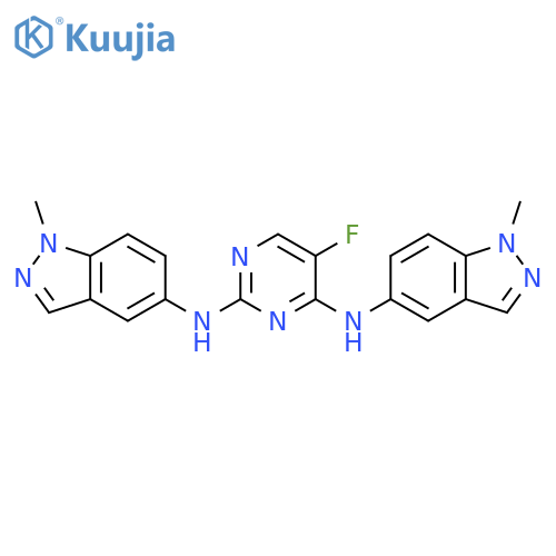 2,4-Pyrimidinediamine, 5-fluoro-N,N'-bis(1-methyl-1H-indazol-5-yl)- structure