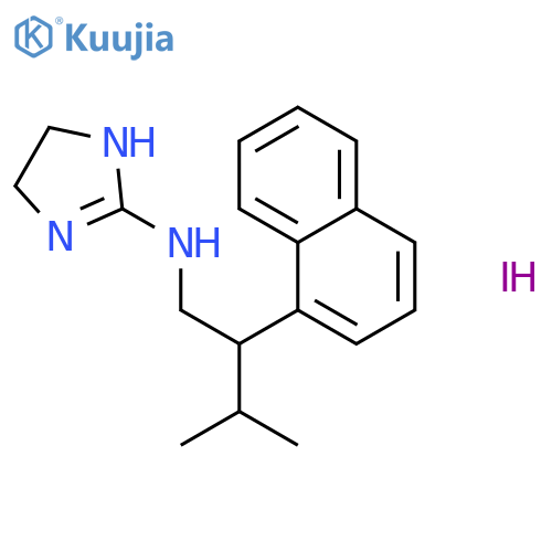 1H-Imidazol-2-amine,4,5-dihydro-N-[3-methyl-2-(1-naphthalenyl)butyl]-, hydriodide (1:1) structure