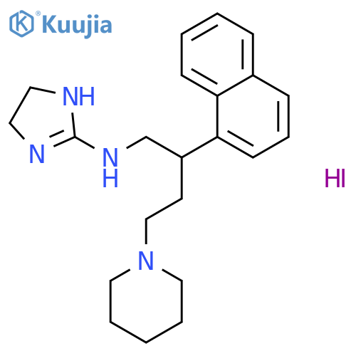 1-Piperidinebutanamine,N-(4,5-dihydro-1H-imidazol-2-yl)-b-1-naphthalenyl-, hydriodide (1:1) structure