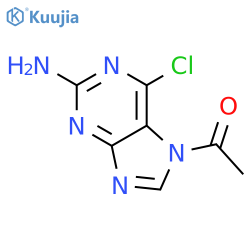 7H-PURIN-2-AMINE, 7-ACETYL-6-CHLORO- structure