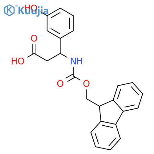 (R)-3-((((9H-Fluoren-9-yl)methoxy)carbonyl)amino)-3-(3-hydroxyphenyl)propanoic acid structure