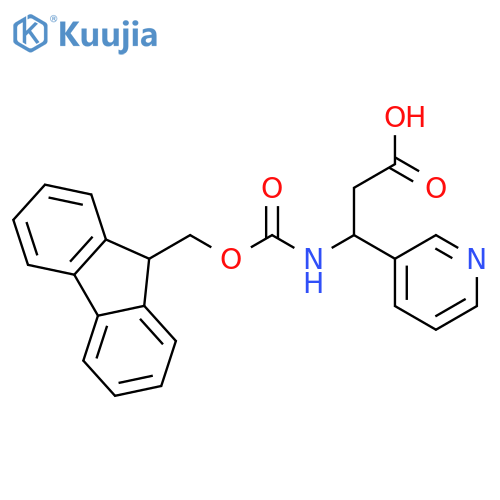 (3R)-3-({(9H-fluoren-9-yl)methoxycarbonyl}amino)-3-(pyridin-3-yl)propanoic acid structure