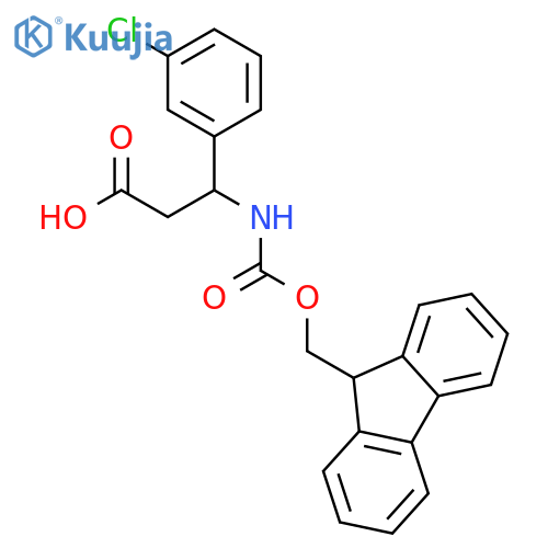 (3R)-3-(3-chlorophenyl)-3-({(9H-fluoren-9-yl)methoxycarbonyl}amino)propanoic acid structure