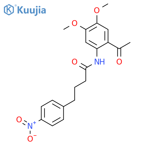 BENZENEBUTANAMIDE, N-(2-ACETYL-4,5-DIMETHOXYPHENYL)-4-NITRO- structure