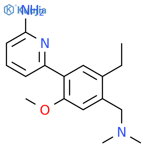 2-PYRIDINAMINE, 6-[4-[(DIMETHYLAMINO)METHYL]-5-ETHYL-2-METHOXYPHENYL]- structure