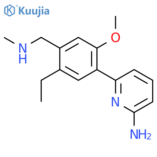 2-PYRIDINAMINE, 6-[5-ETHYL-2-METHOXY-4-[(METHYLAMINO)METHYL]PHENYL]- structure