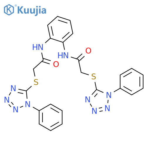 N,N'-1,2-phenylenebis{2-[(1-phenyl-1H-tetrazol-5-yl)thio]acetamide} structure