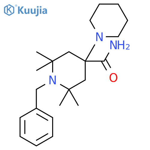 1-benzyl-2,2,6,6-tetramethyl-4-piperidin-1-ylpiperidine-4-carboxamide structure