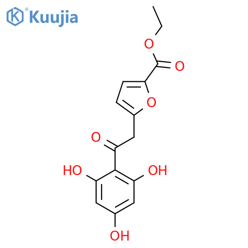 Ethyl 5-[2-oxo-2-(2,4,6-trihydroxyphenyl)ethyl]furan-2-carboxylate structure