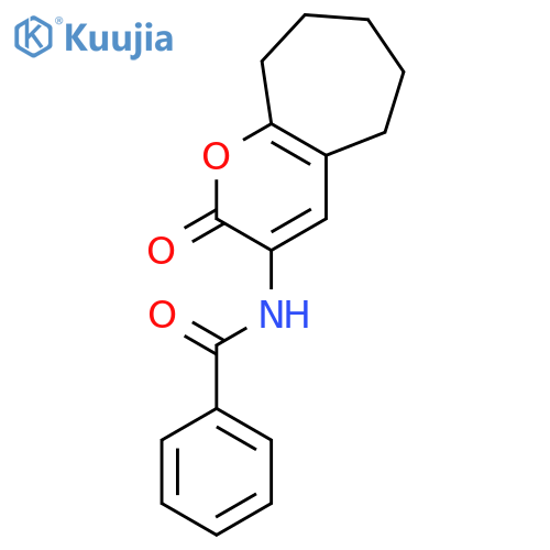 Benzamide, N-(2,5,6,7,8,9-hexahydro-2-oxocyclohepta[b]pyran-3-yl)- structure