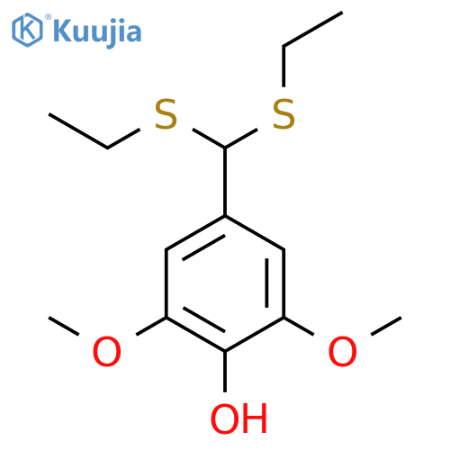 PHENOL, 4-[BIS(ETHYLTHIO)METHYL]-2,6-DIMETHOXY- structure