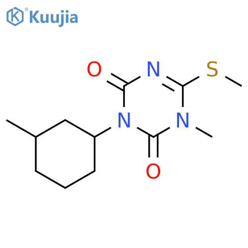 1,3,5-Triazine-2,4(1H,3H)-dione, 1-methyl-3-(3-methylcyclohexyl)-6-(methylthio)- structure
