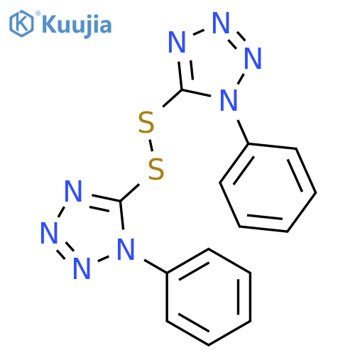1-phenyl-5-(1-phenyl-1H-1,2,3,4-tetrazol-5-yl)disulfanyl-1H-1,2,3,4-tetrazole structure