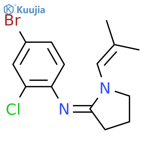 4-bromo-2-chloro-N-[(2E)-1-(2-methylprop-1-en-1-yl)pyrrolidin-2-ylidene]aniline structure