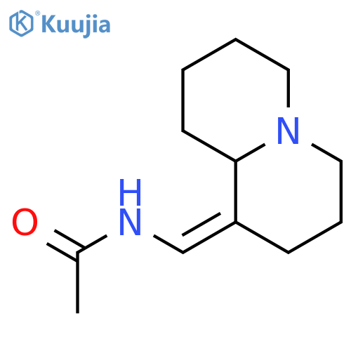 N-[(E)-(9aR)-hexahydro-2H-quinolizin-1(6H)-ylidenemethyl]acetamide structure