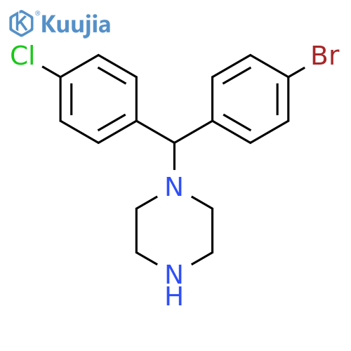 1-[(4-Bromo-phenyl)-(4-chloro-phenyl)-methyl]-piperazine structure