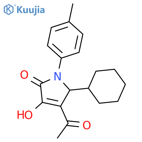 2H-Pyrrol-2-one, 4-acetyl-5-cyclohexyl-1,5-dihydro-3-hydroxy-1-(4-methylphenyl)-, (5R)- structure