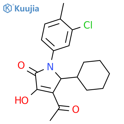 2H-Pyrrol-2-one, 4-acetyl-1-(3-chloro-4-methylphenyl)-5-cyclohexyl-1,5-dihydro-3-hydroxy- structure