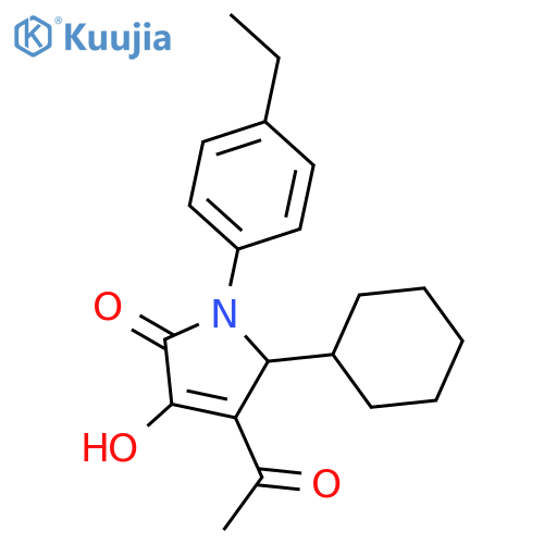 2H-Pyrrol-2-one, 4-acetyl-5-cyclohexyl-1-(4-ethylphenyl)-1,5-dihydro-3-hydroxy- structure