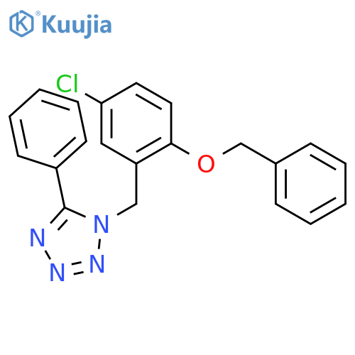 1H-TETRAZOLE, 1-[[5-CHLORO-2-(PHENYLMETHOXY)PHENYL]METHYL]-5-PHENYL- structure