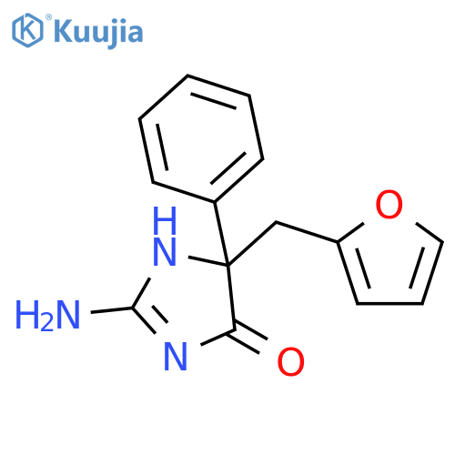 4H-IMIDAZOL-4-ONE, 2-AMINO-5-(2-FURANYLMETHYL)-1,5-DIHYDRO-5-PHENYL- structure