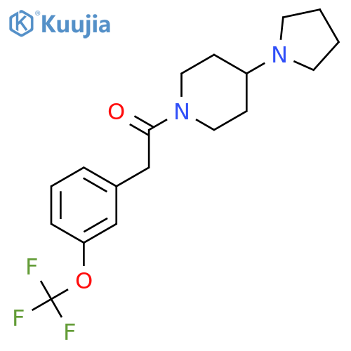 PIPERIDINE, 4-(1-PYRROLIDINYL)-1-[[3-(TRIFLUOROMETHOXY)PHENYL]ACETYL]- structure