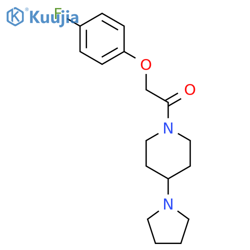 Piperidine, 1-[(4-fluorophenoxy)acetyl]-4-(1-pyrrolidinyl)- structure