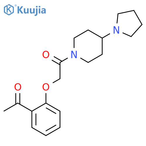 Piperidine, 1-[(2-acetylphenoxy)acetyl]-4-(1-pyrrolidinyl)- structure
