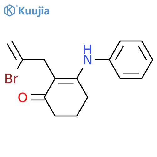 2-CYCLOHEXEN-1-ONE, 2-(2-BROMO-2-PROPENYL)-3-(PHENYLAMINO)- structure
