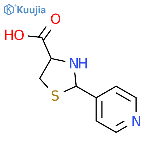2-(pyridin-4-yl)-1,3-thiazolidine-4-carboxylic acid structure