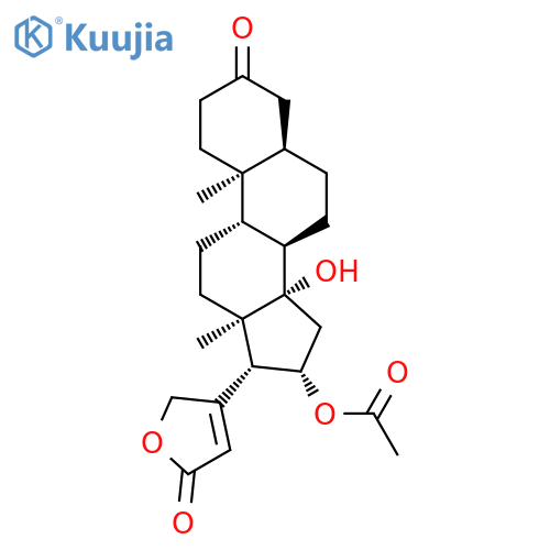 (5beta,8xi,9xi,16beta,17xi)-16-(acetyloxy)-14-hydroxy-3-oxocard-20(22)-enolide structure