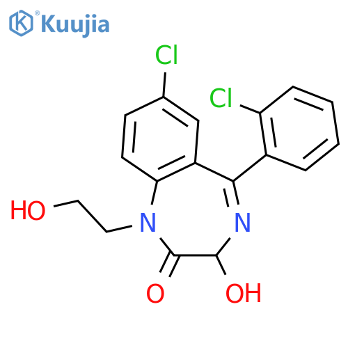 7-chloro-5-(2-chlorophenyl)-3-hydroxy-1-(2-hydroxyethyl)-1,3-dihydro-2H-1,4-benzodiazepin-2-one structure