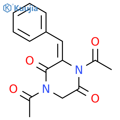 2,5-PIPERAZINEDIONE, 1,4-DIACETYL-3-(PHENYLMETHYLENE)- structure