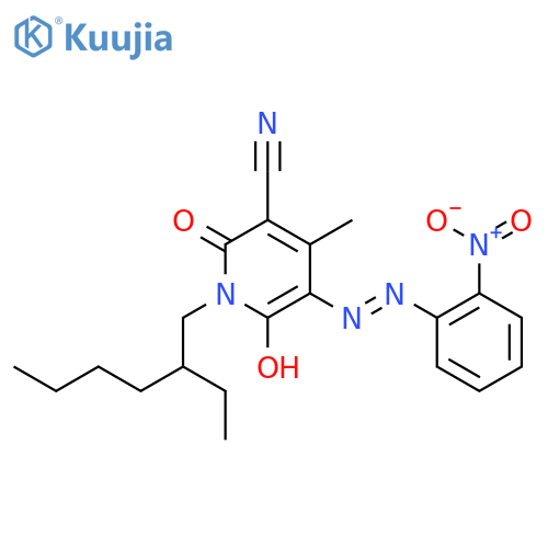 3-Pyridinecarbonitrile,1-(2-ethylhexyl)-1,2-dihydro-6-hydroxy-4-methyl-5-[2-(2-nitrophenyl)diazenyl]-2-oxo- structure