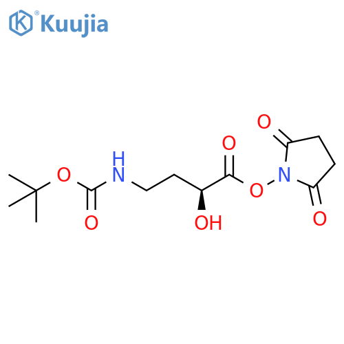 Carbamic acid, [4-[(2,5-dioxo-1-pyrrolidinyl)oxy]-3-hydroxy-4-oxobutyl]-,1,1-dimethylethyl ester, (S)- structure