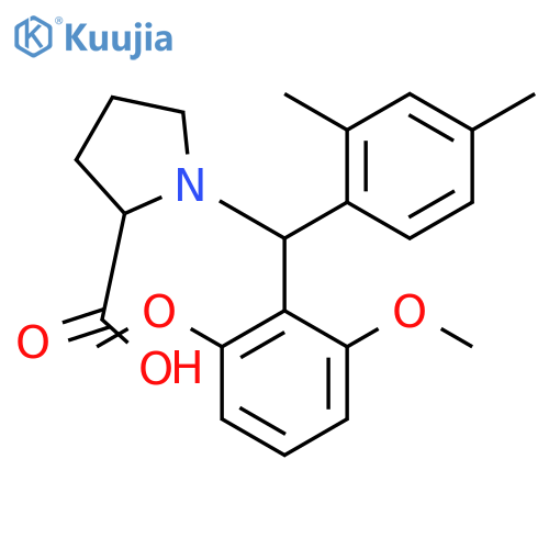1-[(2,6-dimethoxyphenyl)(2,4-dimethylphenyl)methyl]proline structure