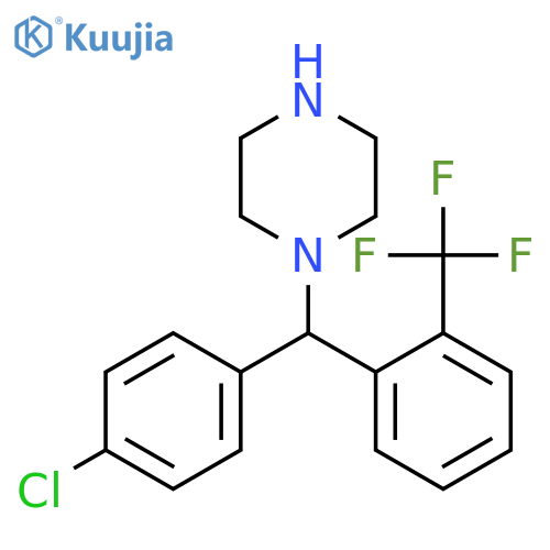 1-((4-Chlorophenyl)2-(trifluoromethyl)phenylmethyl)piperazine structure