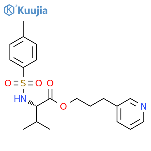 L-Valine, N-[(4-methylphenyl)sulfonyl]-, 3-(3-pyridinyl)propyl ester structure