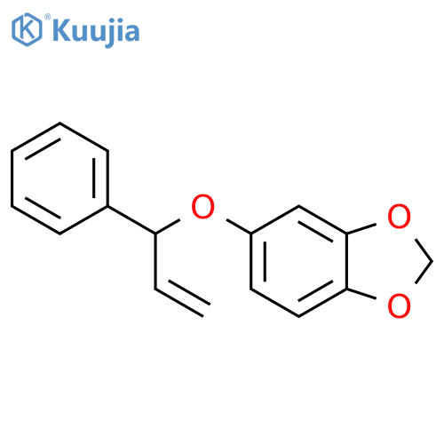 1,3-Benzodioxole, 5-[(1-phenyl-2-propenyl)oxy]-, (-)- structure