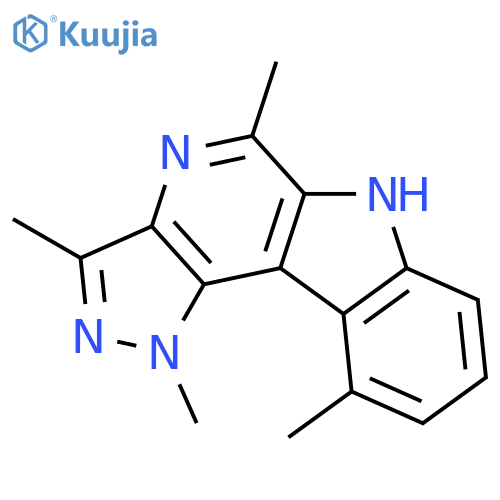 Pyrazolo[3',4':5,6]pyrido[3,4-b]indole, 1,6-dihydro-1,3,5,10-tetramethyl- structure