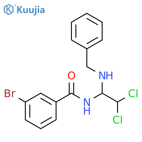 Benzamide, 3-bromo-N-[2,2-dichloro-1-[(phenylmethyl)amino]ethyl]- structure