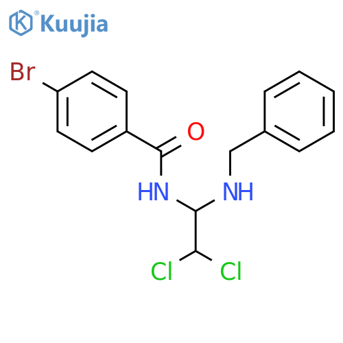 BENZAMIDE, 4-BROMO-N-[2,2-DICHLORO-1-[(PHENYLMETHYL)AMINO]ETHYL]- structure