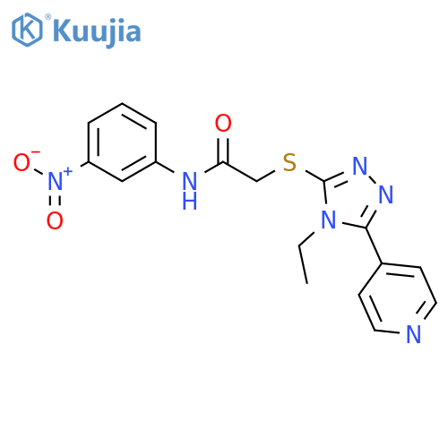 2-{[4-ethyl-5-(pyridin-4-yl)-4H-1,2,4-triazol-3-yl]sulfanyl}-N-(3-nitrophenyl)acetamide structure