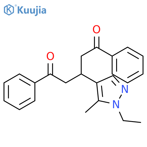 3-(1-Ethyl-5-methyl-1H-pyrazol-4-yl)-1,5-diphenyl-pentane-1,5-dione structure