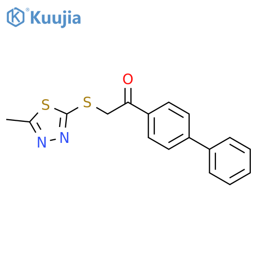 1-(1,1'-biphenyl-4-yl)-2-[(5-methyl-1,3,4-thiadiazol-2-yl)thio]ethanone structure