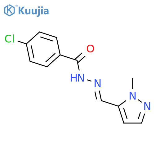4-chloro-N'-[(1-methyl-1H-pyrazol-5-yl)methylene]benzohydrazide structure