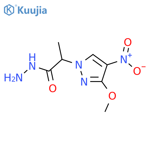2-(3-methoxy-4-nitro-1H-pyrazol-1-yl)propanehydrazide structure