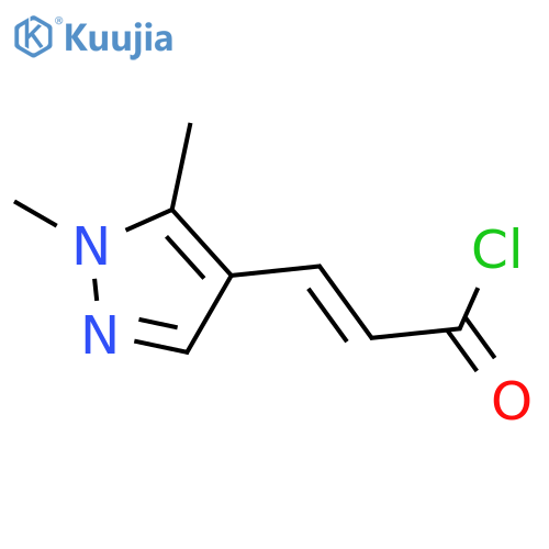 (2E)-3-(1,5-dimethyl-1H-pyrazol-4-yl)acryloyl chloride structure