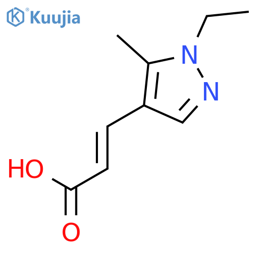 (2E)-3-(1-Ethyl-5-methyl-1H-pyrazol-4-yl)acrylic acid structure
