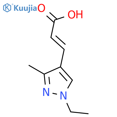 (2E)-3-(1-ethyl-3-methyl-1H-pyrazol-4-yl)acrylic acid structure